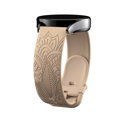 Garmin Engraved Mandala Silicone Band in Camel