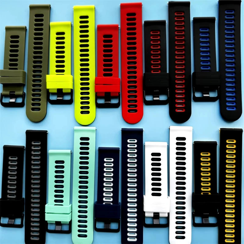 OnePlus Smartwatch Silicone Band Sports Strap Replacement Bracelet in various colors on display.