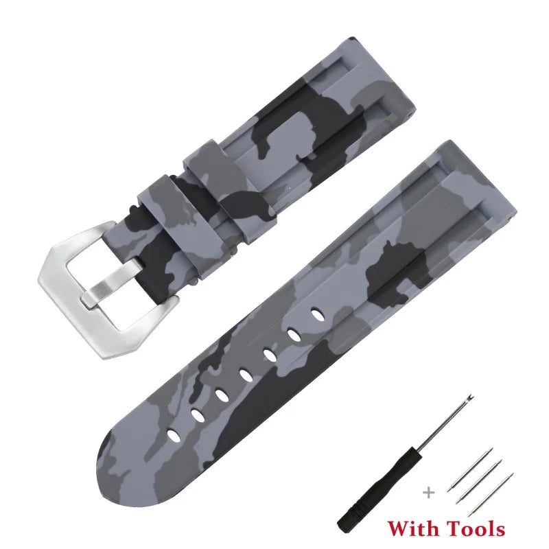 OnePlus Smartwatch Bands Silicone Sport Watch Strap Waterproof Bracelet in camo pattern with tools for easy installation