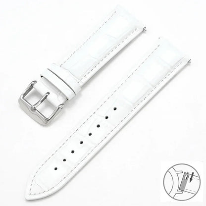 Garmin Croc-Embossed Leather Band in White with Silver Buckle