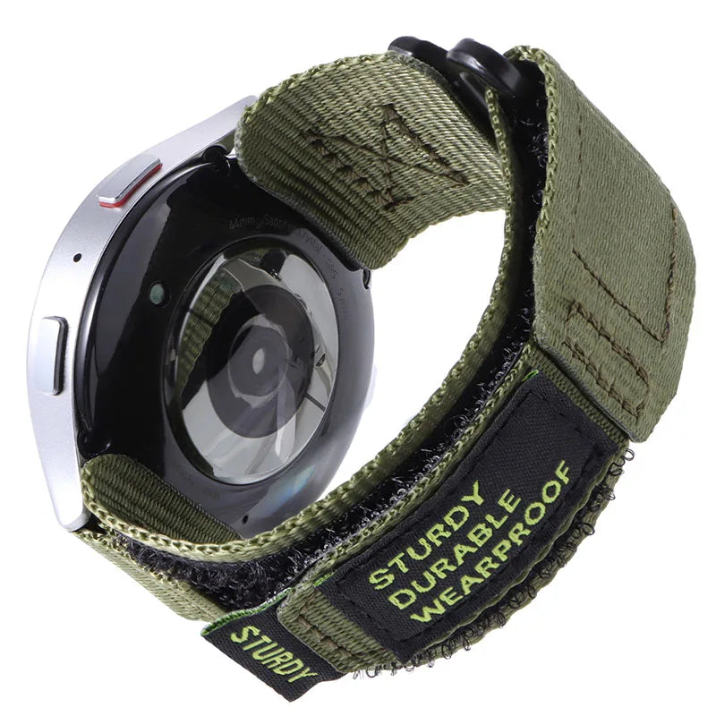 Nylon Hook-and-Loop Band for Motorola Moto — Olive Green