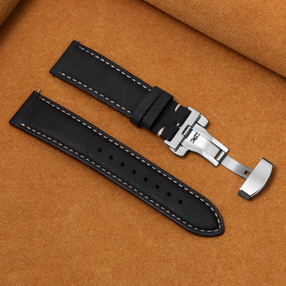 Garmin Calfskin Butterfly Clasp Band in Black