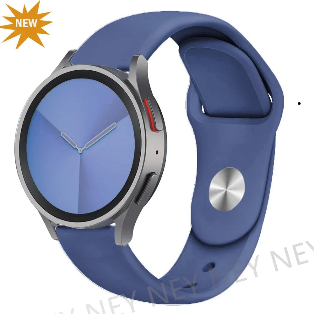 OnePlus Smartwatch Silicone Band - Replacement Sport Strap Accessory on a blue smartwatch with a circular face.