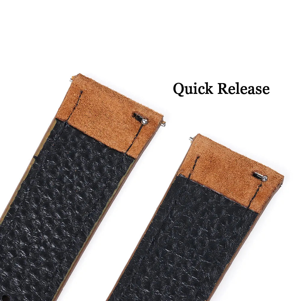 Leather band quick-release spring bars and underside for COROS – BandsCo Straps