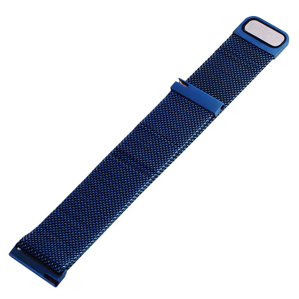 TicWatch Magnetic Stainless Steel Mesh Band - Blue mesh strap laid flat