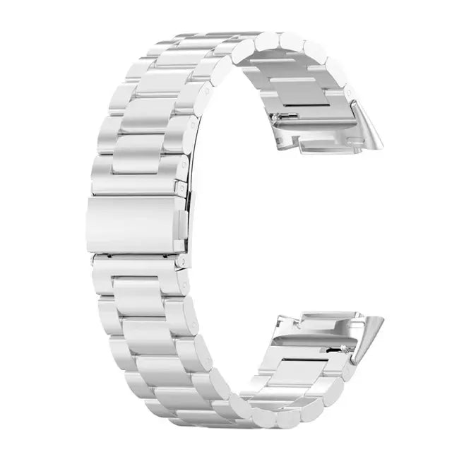 Fitbit Charge 5 & 6 Stainless Steel Three-Link Band in Silver