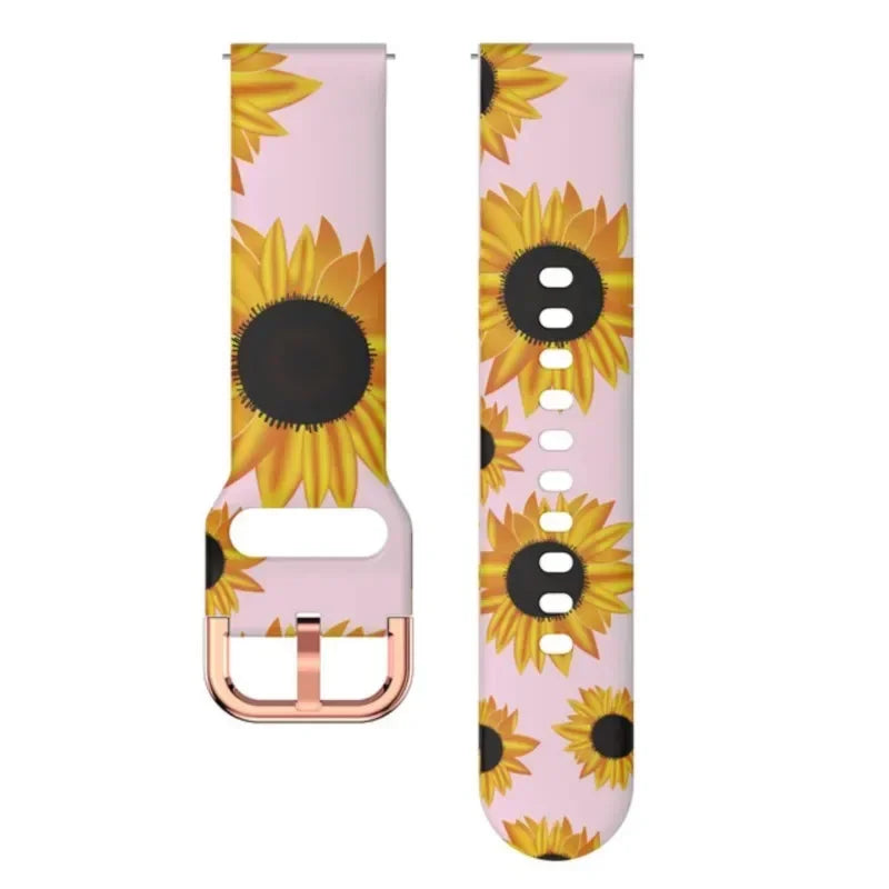 Garmin Printed Silicone Band in Pink Sunflower