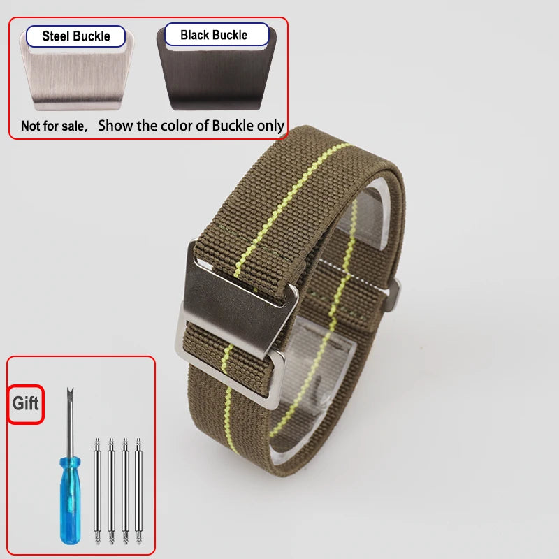 COROS Elastic Nylon Parachute Watch Band - Green / Yellow