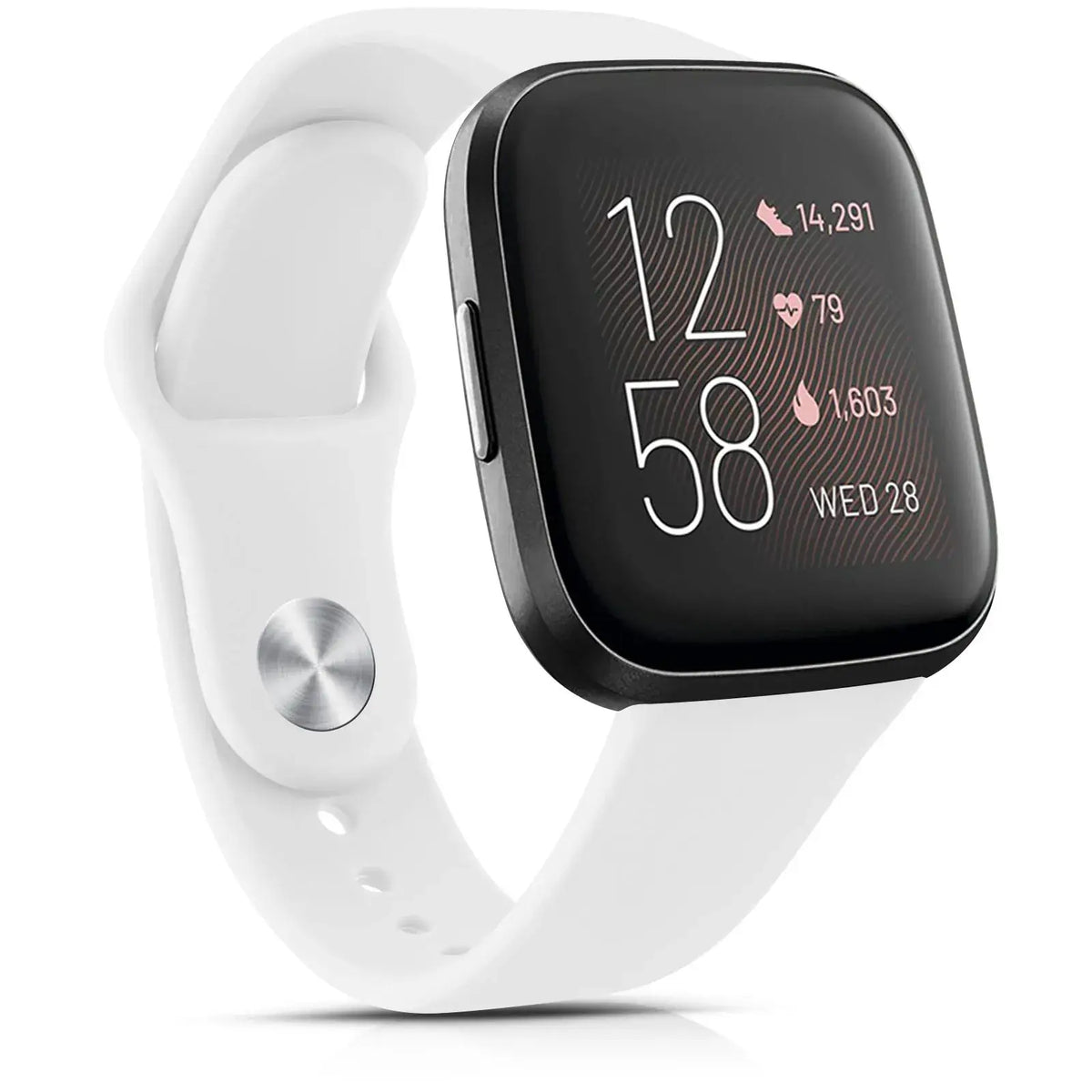 Fitbit Versa & Sense Classic Silicone Pin Band - White