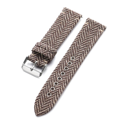 Garmin 18/20/22mm Quick Release Herringbone Woven Band in Brown and Beige