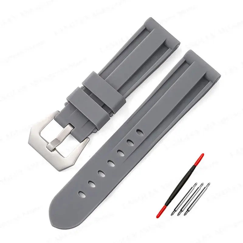 Samsung Galaxy Watch Raised-Panel Silicone Band in Gray / Silver Buckle