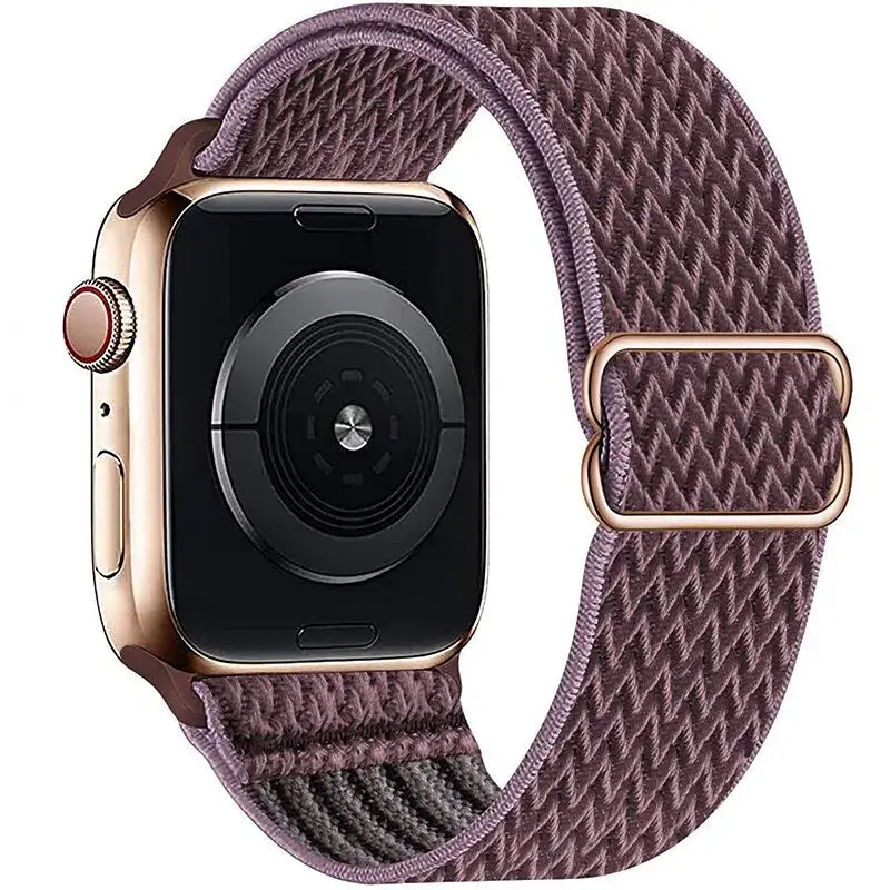 Mauve Chevron adjustable stretch nylon Apple Watch band