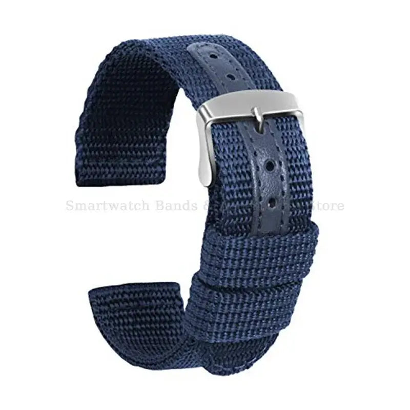 Samsung Galaxy Watch Reinforced Nylon Band in Navy Blue / Silver Buckle