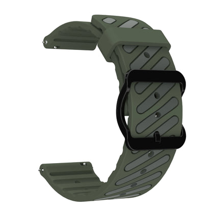 Army Green / Gray Garmin 22mm Quick Release Two-Tone Silicone Band