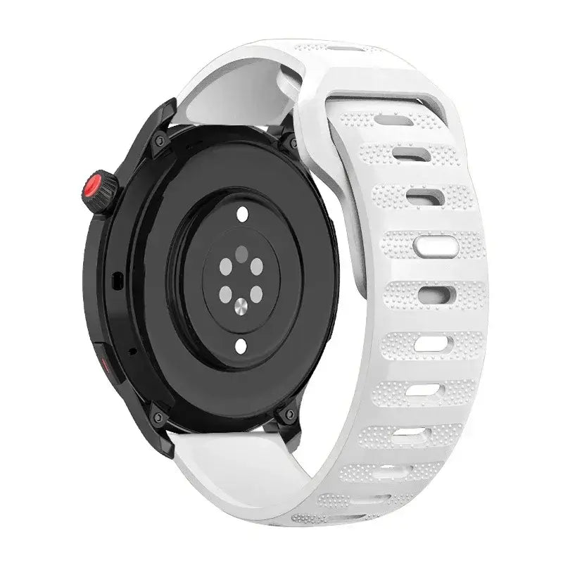 Textured Pin-and-Tuck Silicone Band for Amazfit – White