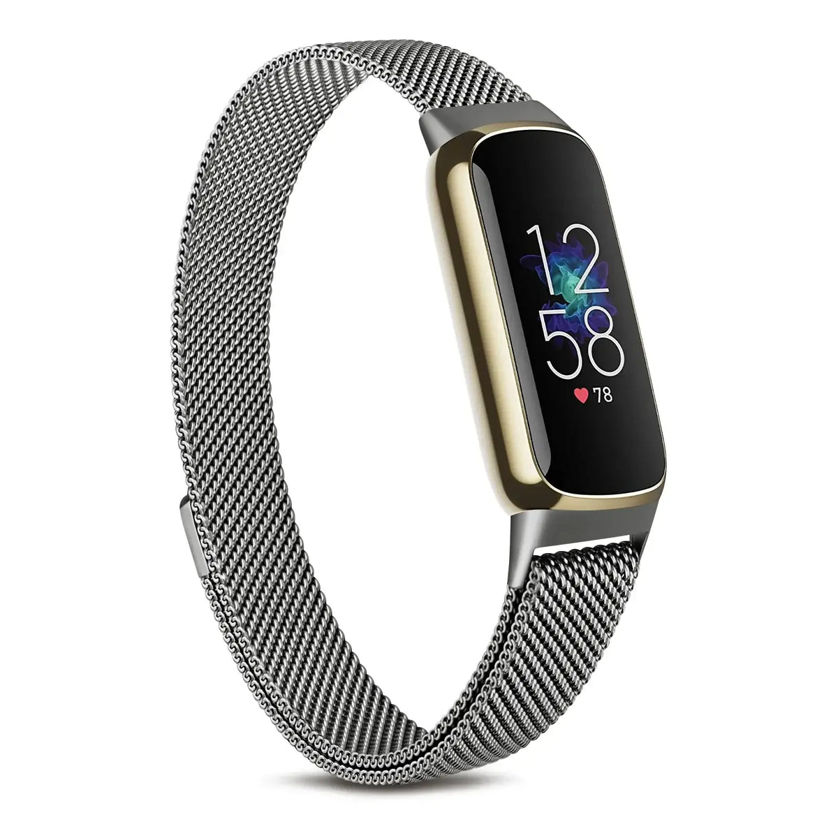 Fitbit Luxe Magnetic Stainless Steel Mesh Band - Gunmetal