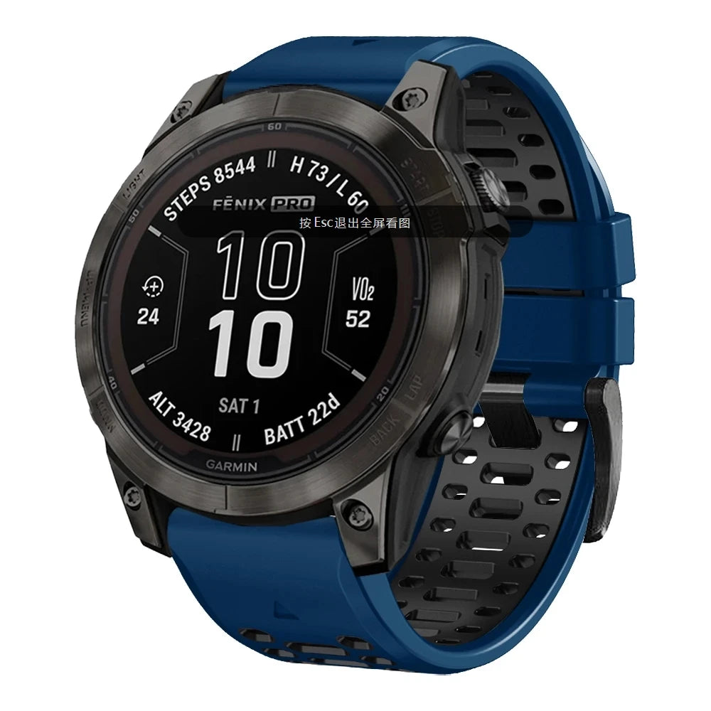 Garmin QuickFit 22/26mm Breathable Two-Tone Silicone Band — design detail