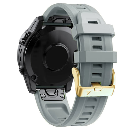 Gray Garmin QuickFit 20mm Silicone Band with Gold-Tone Buckle