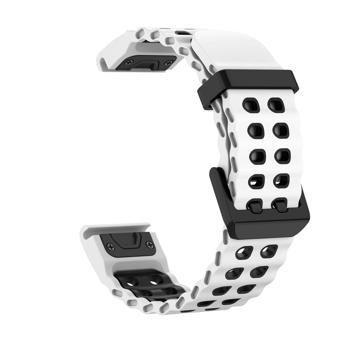 White / Black Garmin QuickFit 22/26mm Two-Tone Silicone Running Band