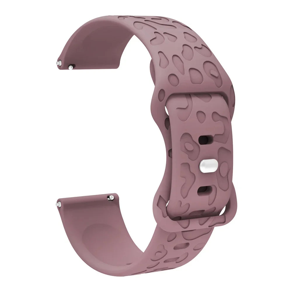 Garmin Leopard Print Silicone Band in Smoky Purple