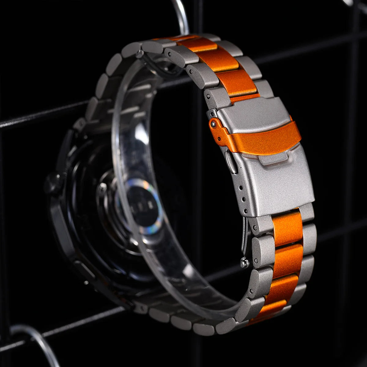 Google Pixel Watch 5, 4 and 3 45mm Titanium Link Band, Safety Clasp — material detail