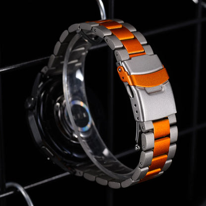 Google Pixel Watch 5, 4 and 3 45mm Titanium Link Band, Safety Clasp — material detail