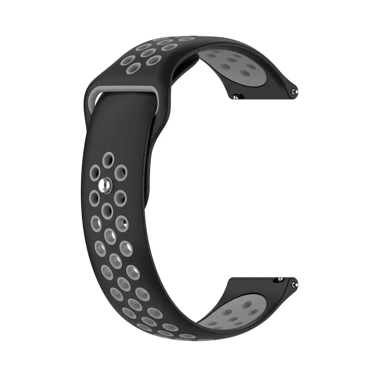 Amazfit Perforated Silicone Pin-and-Tuck Band — Black / Gray