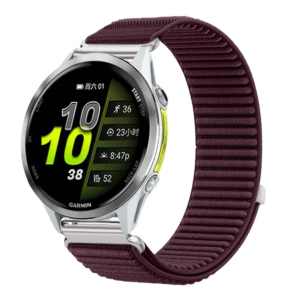 Motorola Moto Ribbed Nylon Sport Loop Watch Band — Wine Red