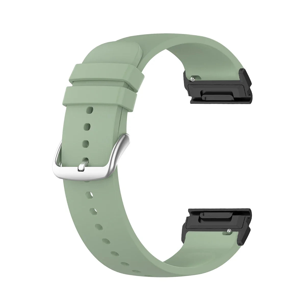 Garmin QuickFit Smooth Silicone Buckle Band in Sage Green / Black