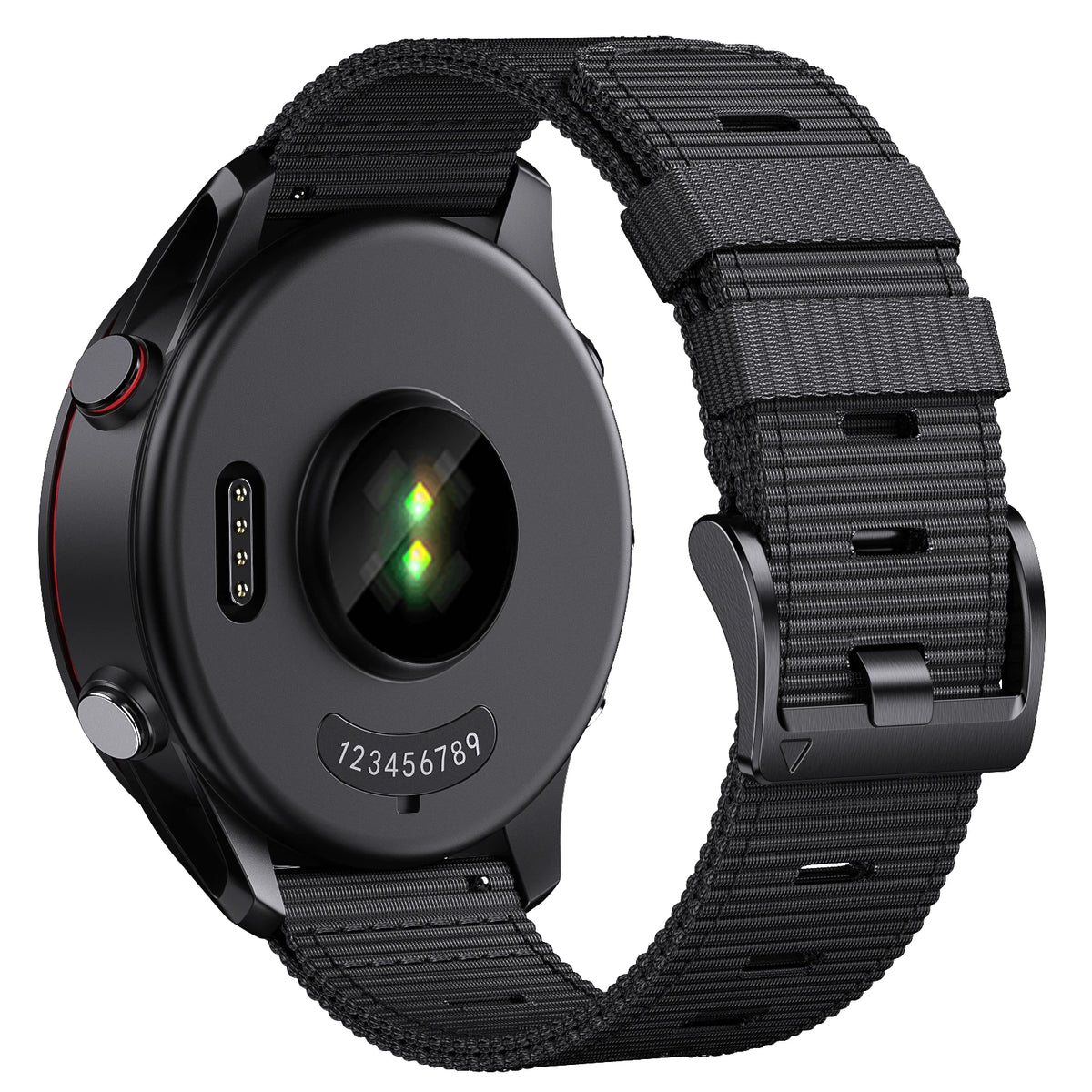 COROS Ribbed Nylon Band with Black Buckle – Black