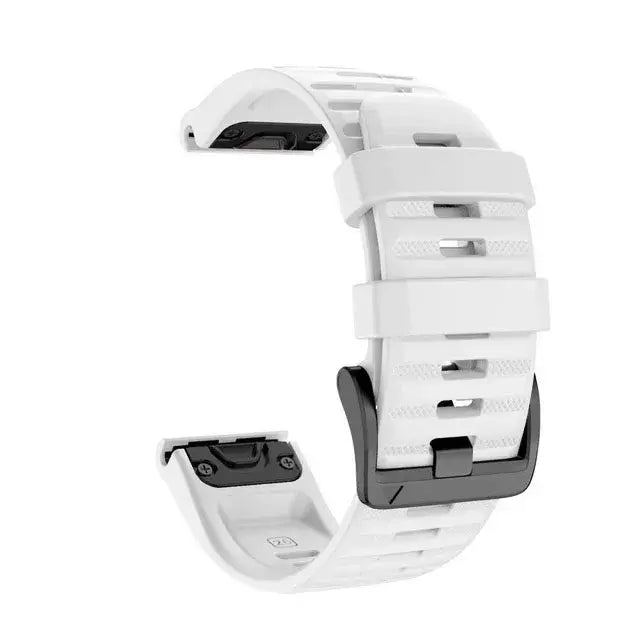Garmin QuickFit Silicone Band - Solid and Perforated in White - Solid
