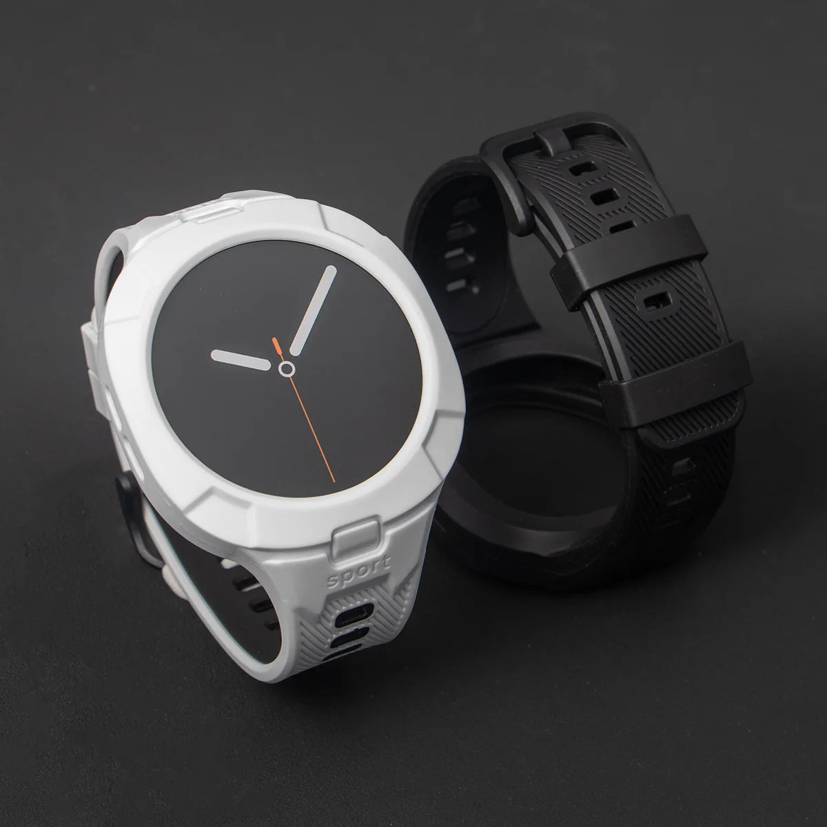 Samsung Galaxy Silicone Sport Watch Band - Case Watch8/Watch8 Classic/Watch9 displayed with rugged design.