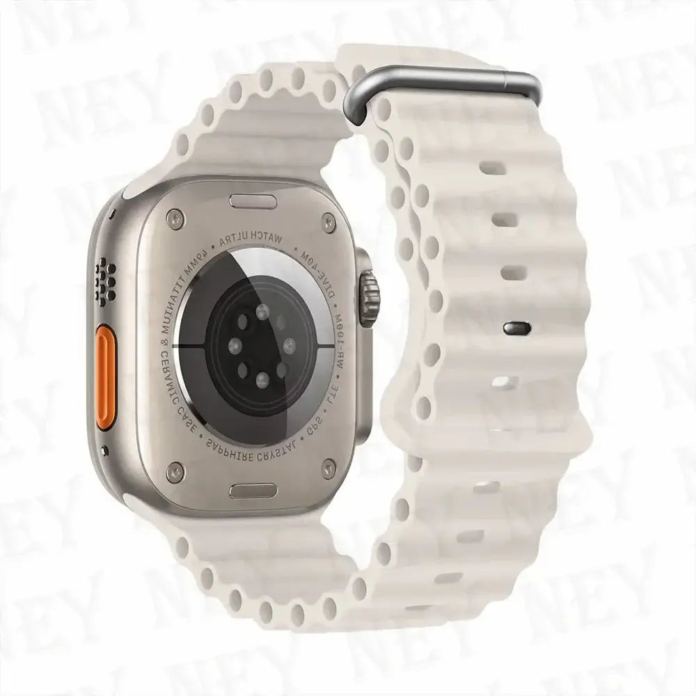 Ivory tubular silicone Apple Watch band