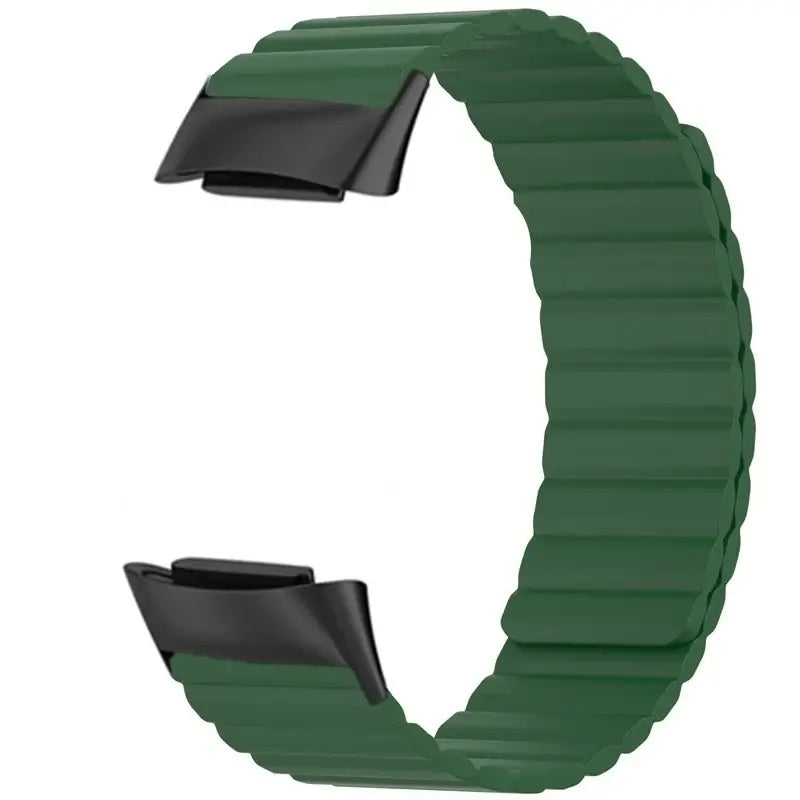 Fitbit Charge 5 & 6 Magnetic Silicone Wrap Band in Forest Green