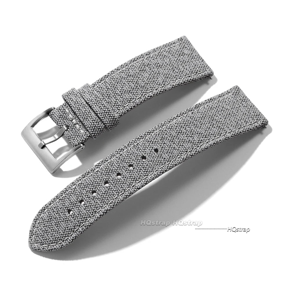 Polar Sailcloth-Style Nylon Band with Leather Lining — Gray
