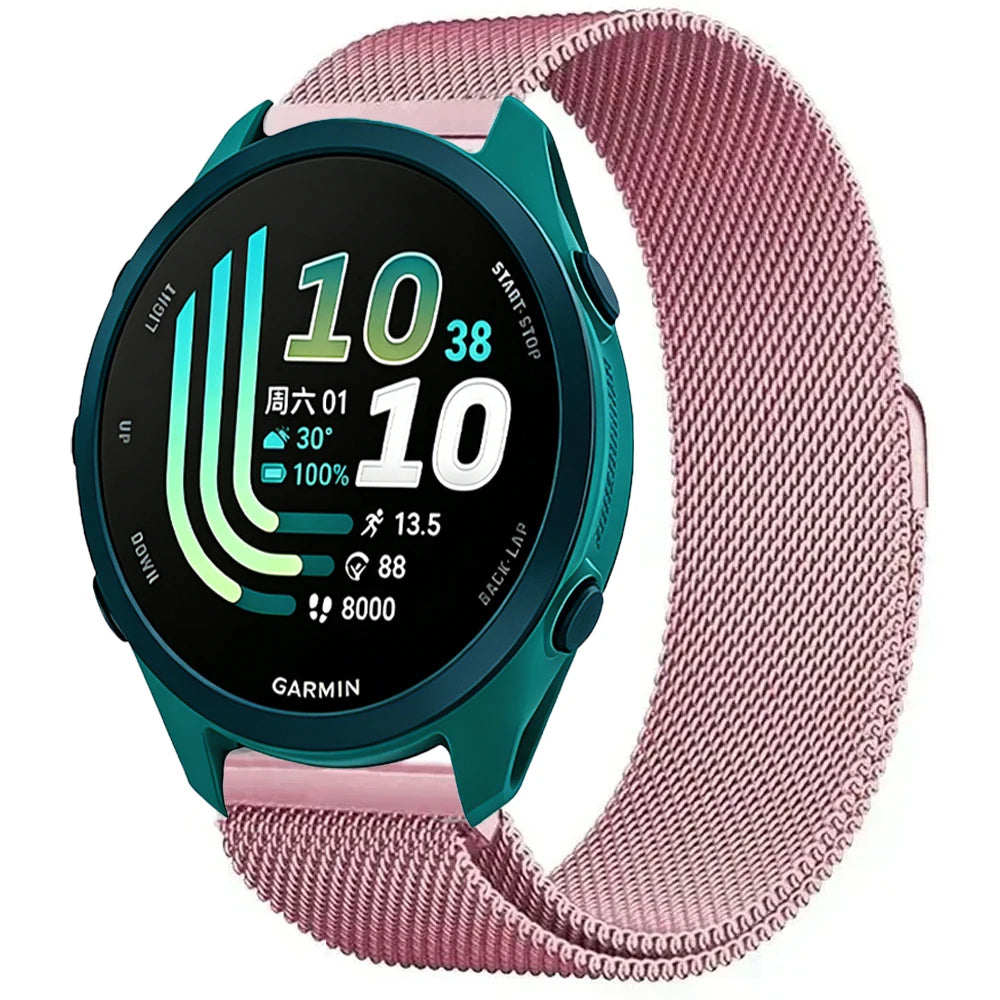 Rose Pink Garmin 20/22mm Quick Release Magnetic Milanese Band
