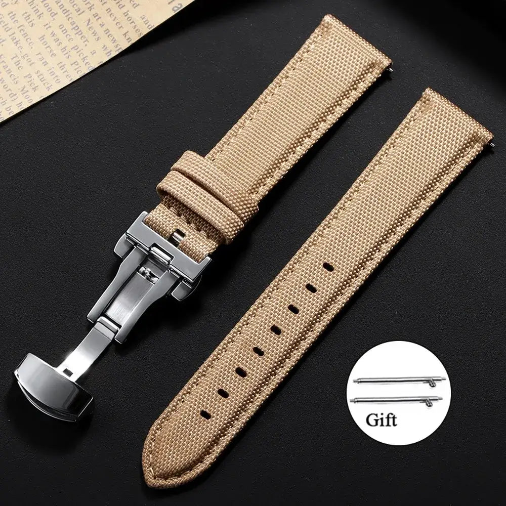 Amazfit Sailcloth Nylon Watch Band with Butterfly Clasp - Khaki