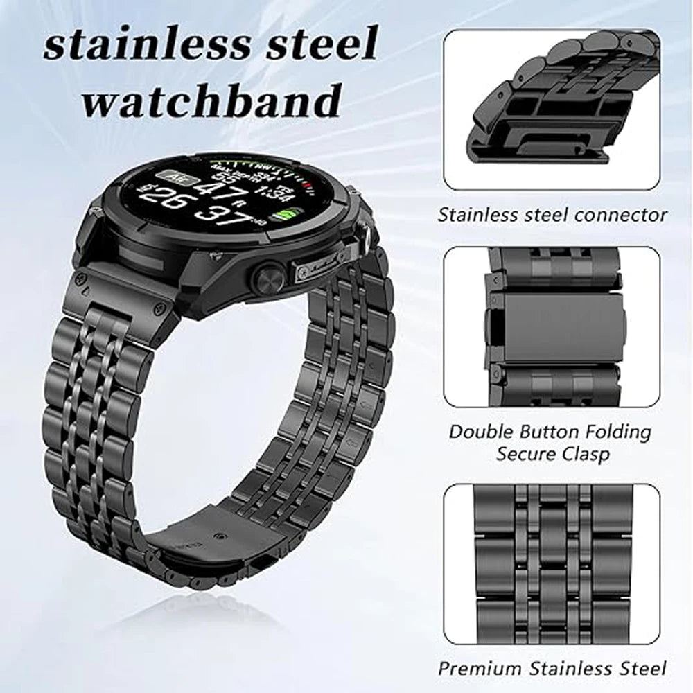 Garmin QuickFit 22/26mm Stainless Steel Five-Link Band — material detail