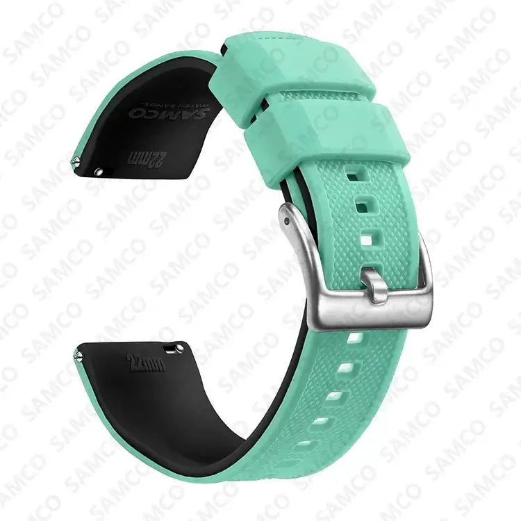 Amazfit Textured Silicone Band with Buckle Choices — Mint / Black / Silver Buckle
