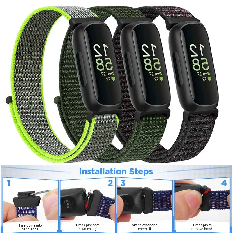 Fitbit Inspire 3, Inspire 2 and Ace 3 Nylon Sport Loop Band