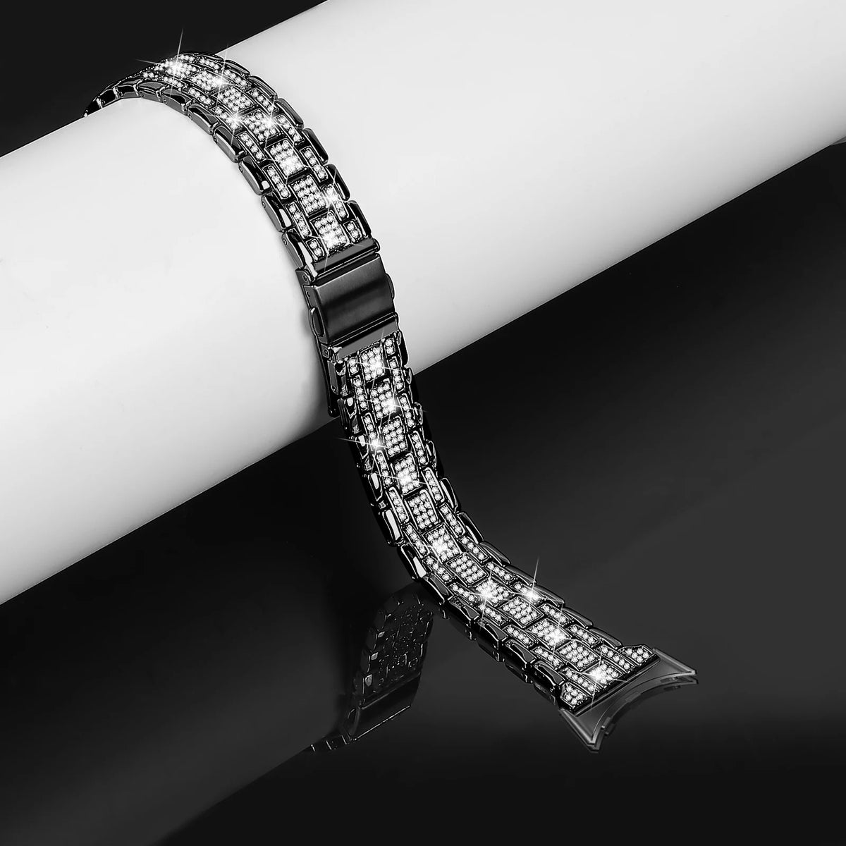 Black Google Pixel Watch 5, 4 and 3 41mm Crystal Link Bracelet Band
