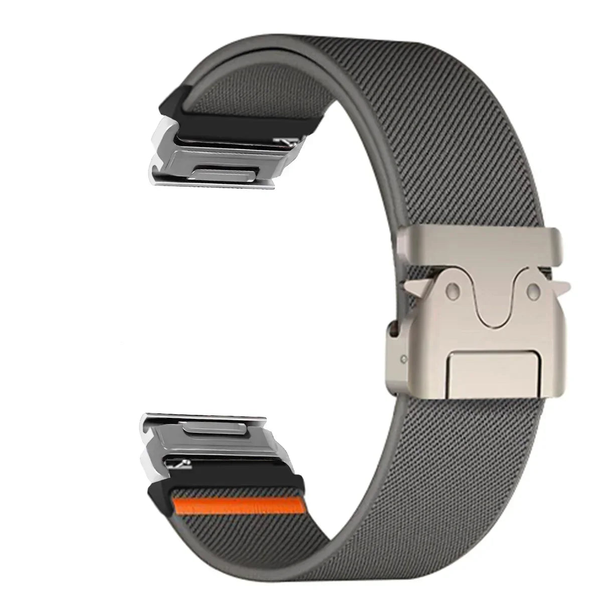 Garmin QuickFit Nylon Band - Clasp and Slider Styles in Dark Gray / Silver - Clasp