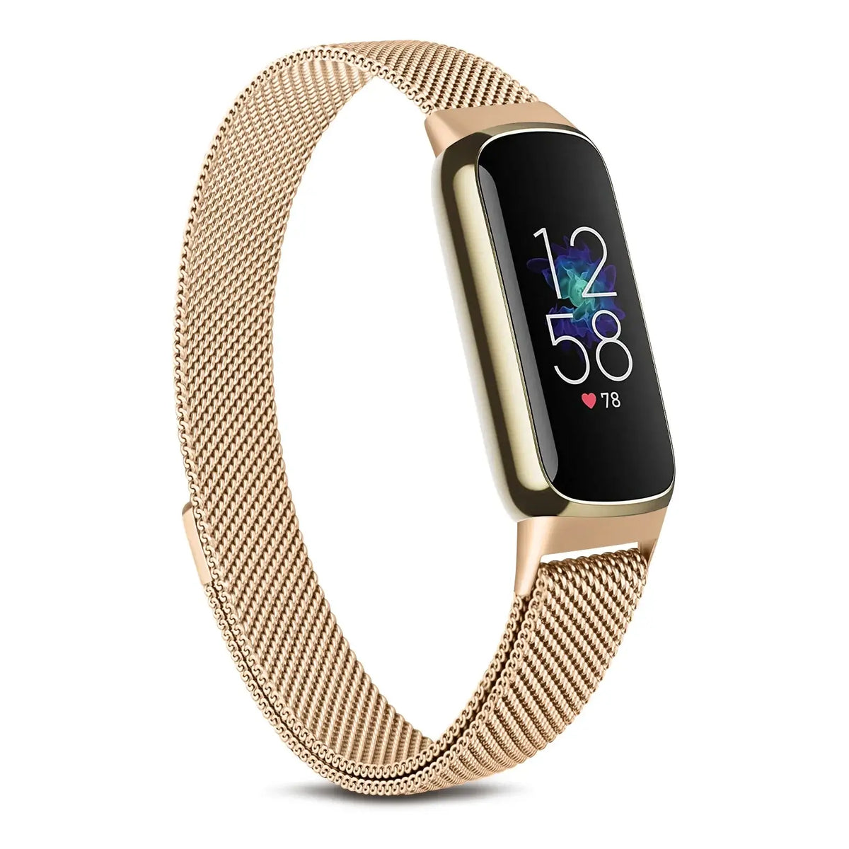 Fitbit Luxe Magnetic Stainless Steel Mesh Band - Rose Gold