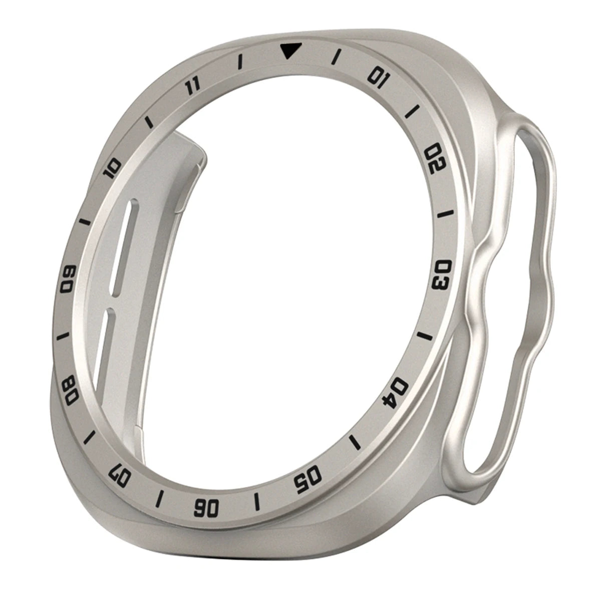 Samsung Galaxy PC Hollow Watch Band - Ultra/Ultra2 Glass Case in silver, designed for Galaxy Watch Ultra and Ultra2.