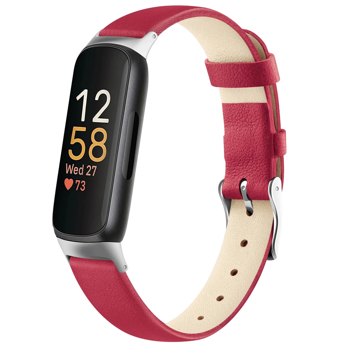 Red Fitbit Inspire 3, Inspire 2 and Ace 3 Leather Band, Floral and Solid