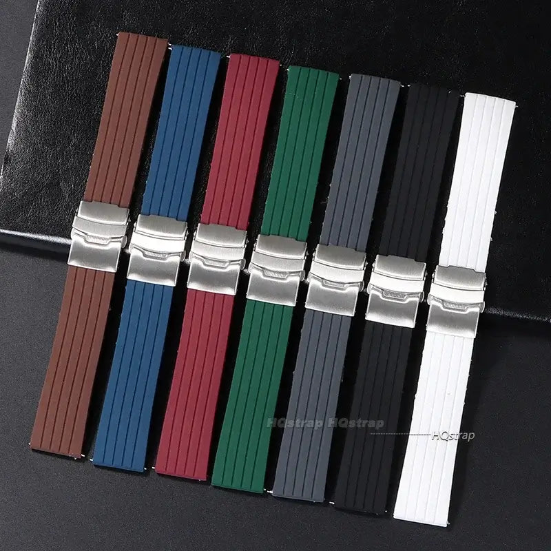 Silicone Folding Clasp Band for Amazfit – bands with silver-tone clasps