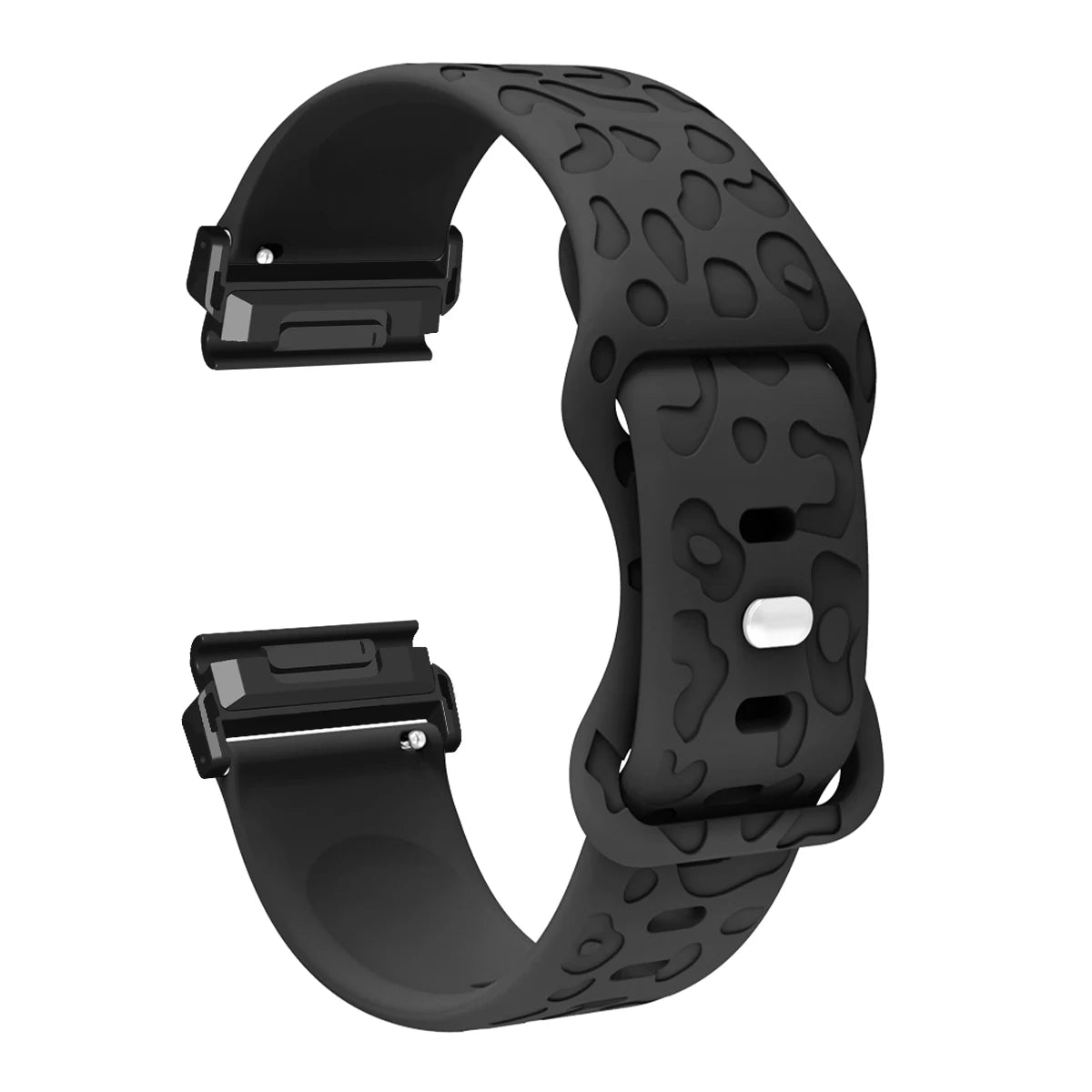 Black Garmin QuickFit 22/26mm Embossed Silicone Band with Tuck Closure