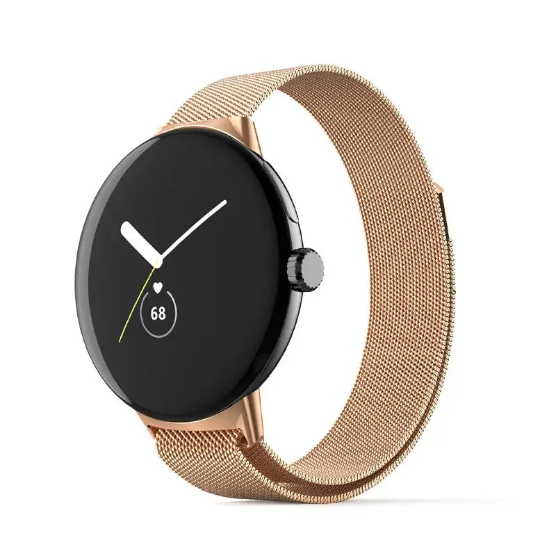 Milanese Mesh Google Pixel Watch Band - Magnetic Loop in Rose Gold
