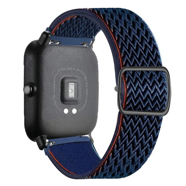 COROS Adjustable Elastic Fabric Watch Band - Navy / Red Chevron