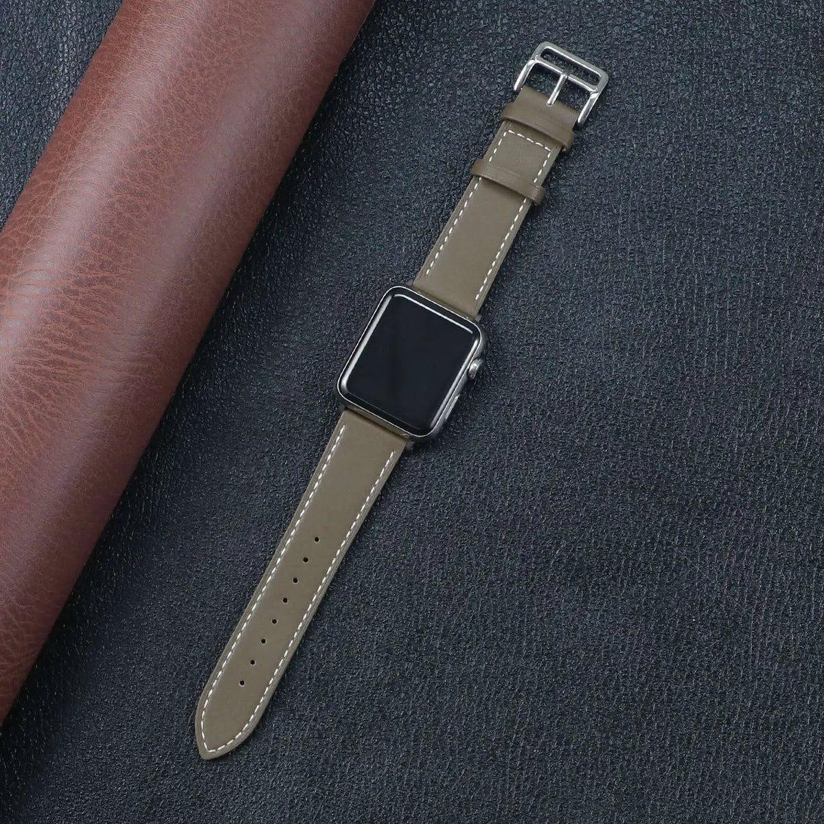 Fabric Apple Watch Strap - Solid, Two-Tone & Printed in Taupe